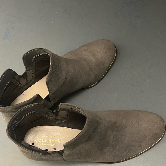 Cole Haan Gray Suede Abbot Ankle Boots - Picture 4 of 8